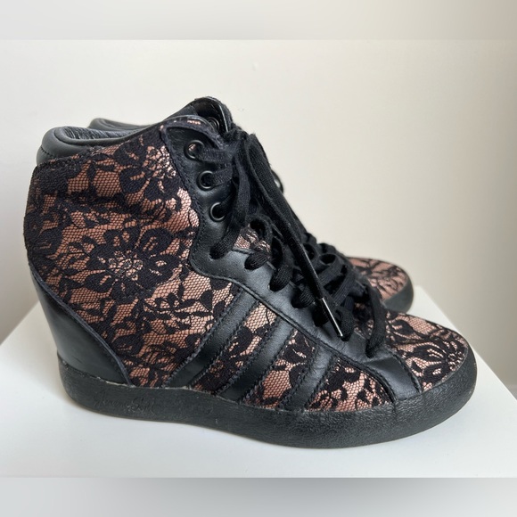 Adidas Jeremy Scott Js Lace Profi Wedge Sneakers Shoes Black - Picture 1 of 4